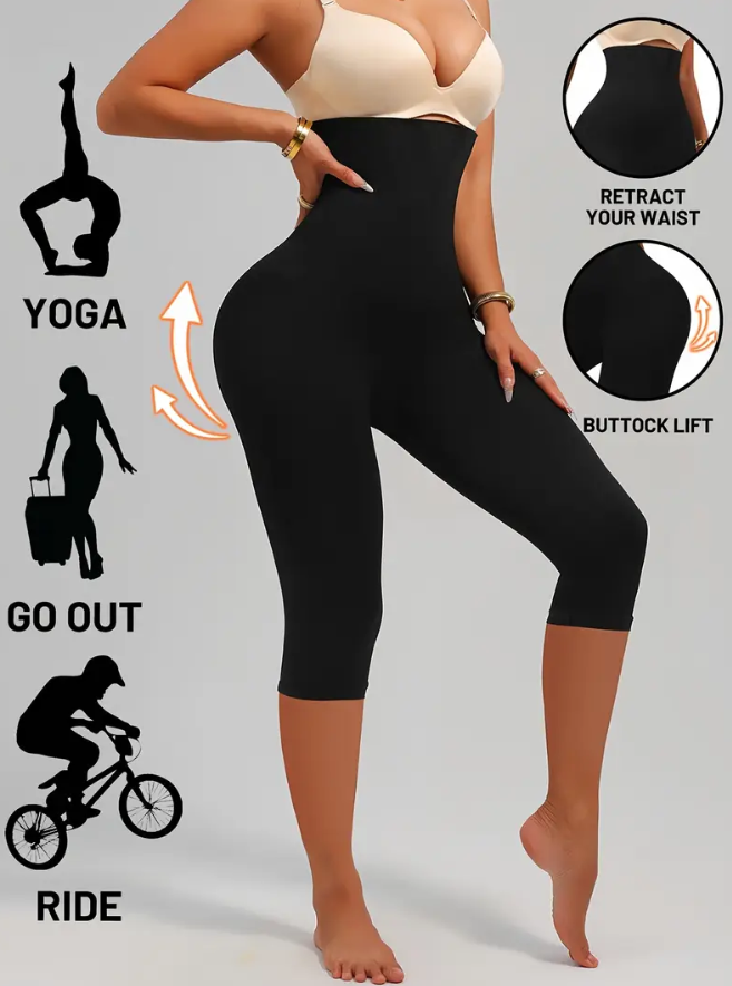 ليݣين نسائي عالي الخصر بتأثير نحت ورفع – مثالي للرياضة أو الحياة اليومية