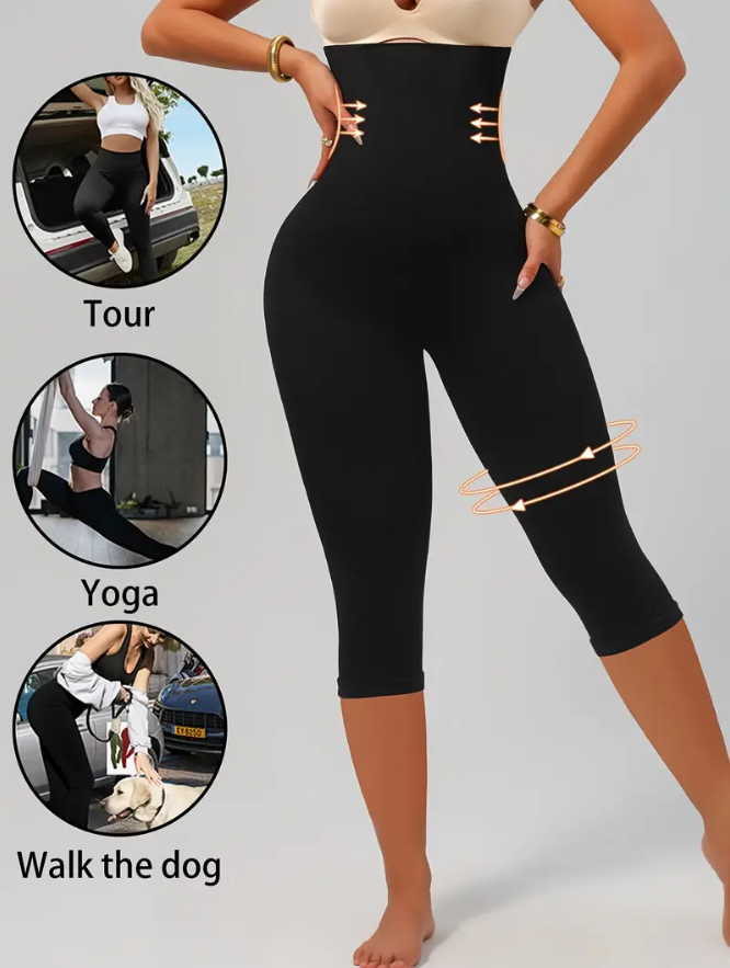 ليݣين نسائي عالي الخصر بتأثير نحت ورفع – مثالي للرياضة أو الحياة اليومية