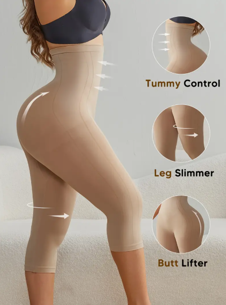 ليݣين نسائي عالي الخصر بتأثير نحت ورفع – مثالي للرياضة أو الحياة اليومية