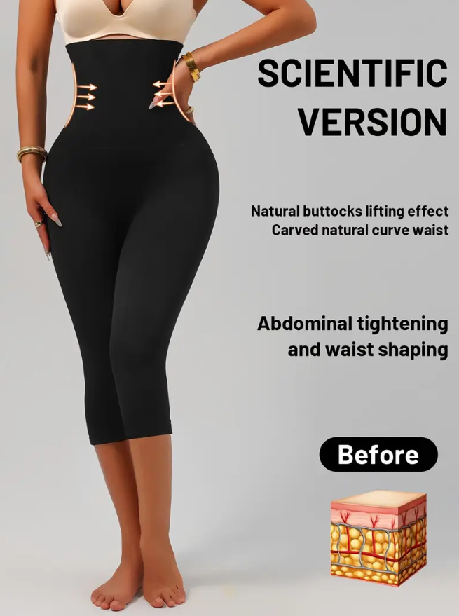 ليݣين نسائي عالي الخصر بتأثير نحت ورفع – مثالي للرياضة أو الحياة اليومية