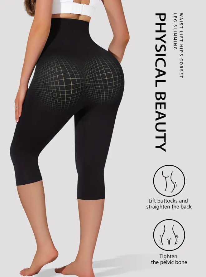 ليݣين نسائي عالي الخصر بتأثير نحت ورفع – مثالي للرياضة أو الحياة اليومية