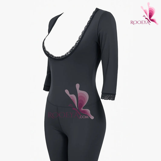 المشد الكامل بالدانتيل الأسود